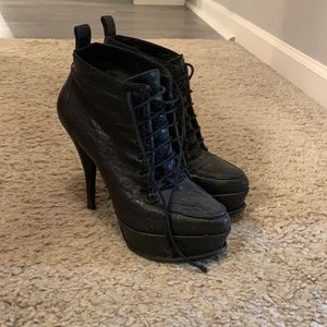 Elizabeth & James black soft leather heeled boots